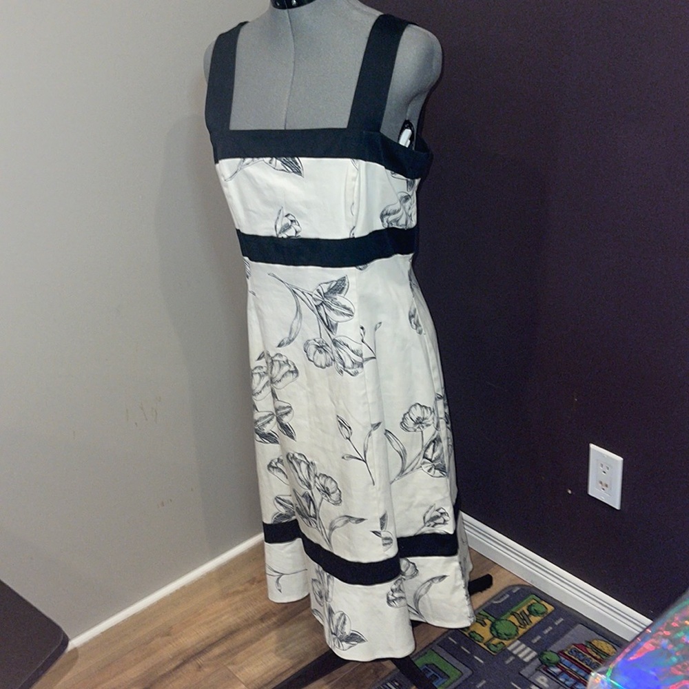 Floral Black and White Dress